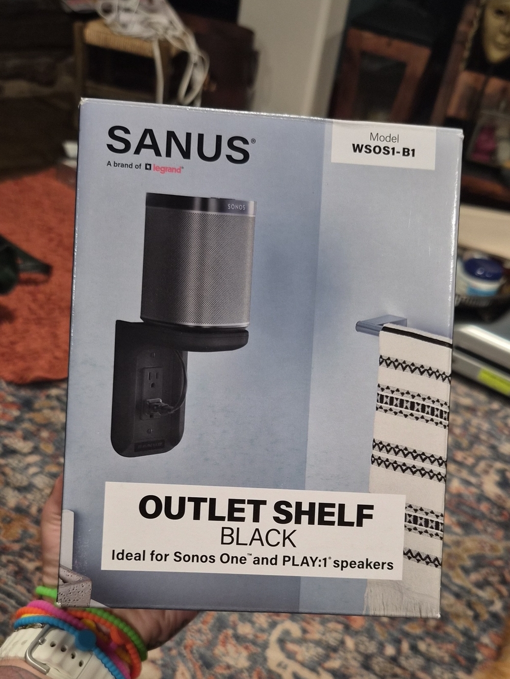Sanuk Wall Shelf Mount for Wireless Speakers - Black